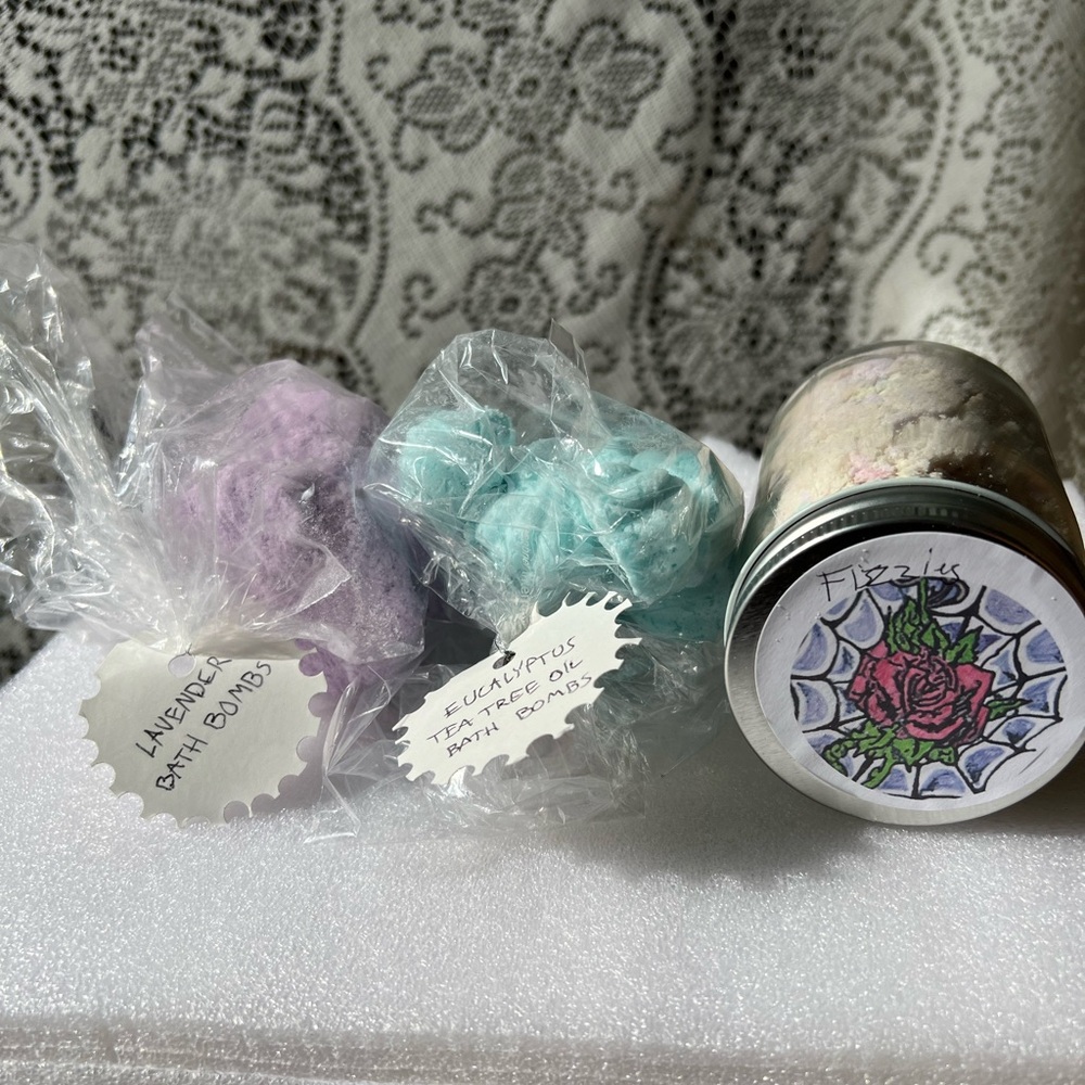 MIXED FIZZIES Cup!  LAVENDER BATH BOMBS EUCALYPTUS, TEATREE OIL SINK/BATH BOMB - Picture 8 of 12